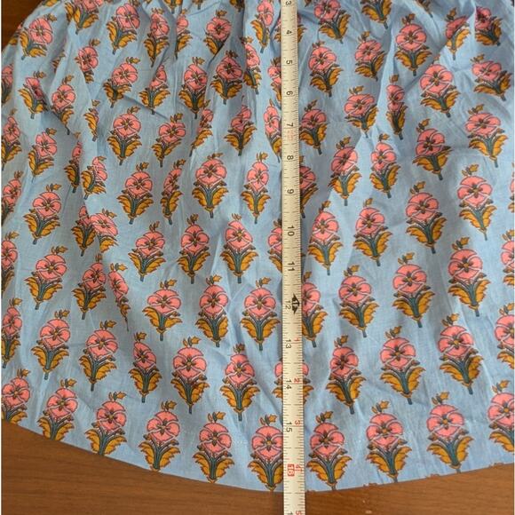 Marea Blue Floral Tie Shoulder Sleeveless Cotton Blouse Top, size XL - Picture 5 of 7